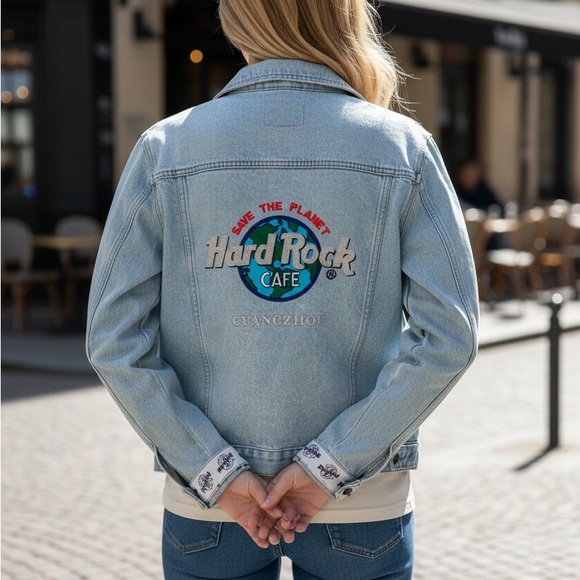 Hard Rock Cafe Guangzhou Light Blue Jacket with Embroidered Logo - Picture 5 of 11